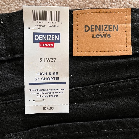 NWT Levi size 5 high rise shortie black jean shorts - Picture 3 of 3